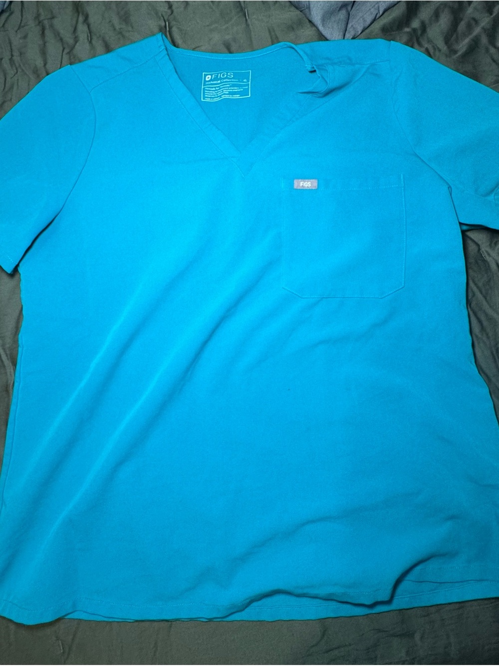 FIGS V-Neck Scrub Top in Bright Teal